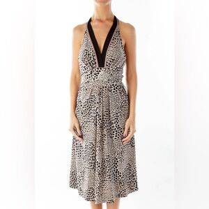 BCBGMaxAzria Black and Cream Midi Dress